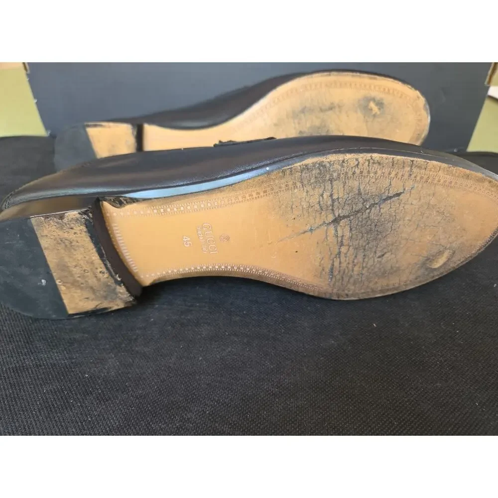 GUCCI HORSEBIT LEATHER LOAFERS SIZE 45 EU, US12